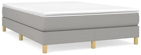 Κρεβάτι Boxspring με Στρώμα Ανοιχτό Γκρι 140x190 εκ. Υφασμάτινο - Γκρι