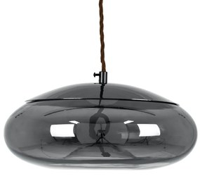 ΑΧΤΟΝ 00751 Μοντέρνο Κρεμαστό Φωτιστικό Οροφής Μονόφωτο Διάφανο Φιμέ Νίκελ Γυάλινο LED