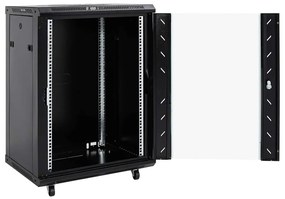 vidaXL Καμπίνα Δικτύου με Περιστ. Πόδια 15U 19" IP20 60x45x86 εκ.