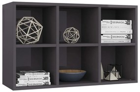 vidaXL Ραφιέρα / Βιβλιοθήκη Γυαλιστερό Γκρι 66x30x97,8 εκ. Μοριοσανίδα
