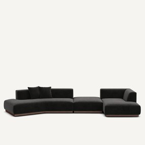 Γωνιακός καναπές δεξιά XL από βελούδο chenille, Jacopo