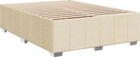 vidaXL Κρεβάτι Boxspring με Στρώμα Κρεμ 140x200 εκ. Υφασμάτινο