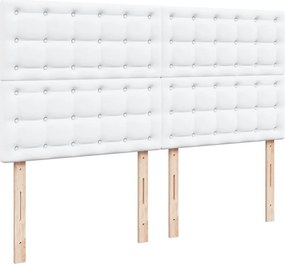 vidaXL Κρεβάτι Boxspring με Στρώμα Λευκό 180x200 εκ. Συνθετικό Δέρμα