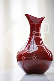 Intra Συλλεκτικό Ξύλινο Παζλ Plywood 4mm - Κομψό κόκκινο βάζο στην οθόνη Σε Ξύλινο Κουτί - Διαστάσεις Puzzle: 10x10 cm – 25 κομμάτια