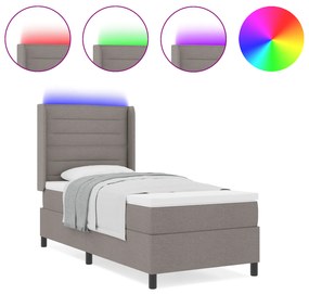 vidaXL Κρεβάτι με Στρώμα & LED Ταπέτο 80x200 εκ Υφασμάτινο