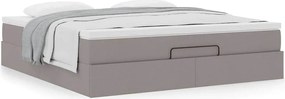 vidaXL Οθωμανικό κρεβάτι με στρώμα Taupe 180x200cm ύφασμα