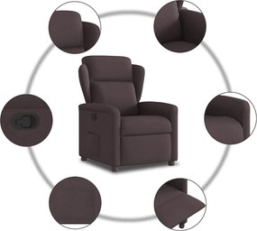 vidaXL Πολυθρόνα Ανακλινόμενη Σκούρο Καφέ Υφασμάτινη