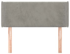 Κεφαλάρι με Πτερύγια Ανοιχτό Γκρι 83x16x78/88 εκ. Βελούδινο 3118658