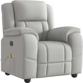 vidaXL καρέκλα ανάκλισης μασάζ Cloud Grey Fabric