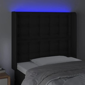 Κεφαλάρι Κρεβατιού LED Μαύρο 83x16x118/128εκ. Συνθετ. Δέρμα - Μαύρο