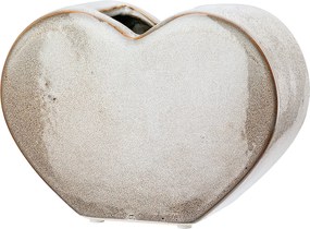 Βάζο 'Heart' Κεραμικό Μπεζ 8.5x20x14cm