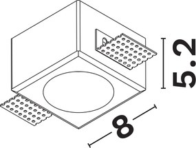 Γύψινο Σποτ Χωνευτό Cosimo Trimless GU10 Κοπή 8,5x8,5cm Λευκό