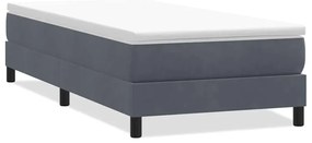 vidaXL Box Spring Κρεβάτι χωρίς στρώμα Σκούρο γκρι 90x210 cm Βελούδινο