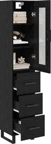 vidaXL Highboard Μαύρη Οξυά 34,5 x 34 x 180 εκ. Επεξεργασμένο ξύλο