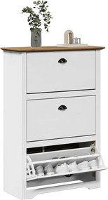 Ράφι παπουτσιών vidaXL BODO Λευκό και καφέ 80x35x118 cm