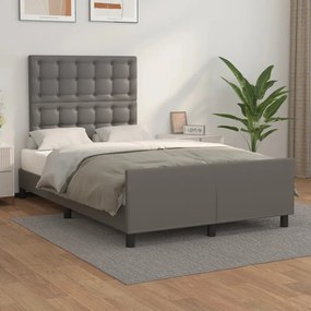 vidaXL Πλαίσιο Κρεβατιού με Κεφαλάρι Γκρι 120x200 εκ. Συνθετικό Δέρμα