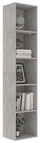 Βιβλιοθήκη Γκρι του Σκυροδέματος 40x30x189 εκ. από Επεξ. Ξύλο - Γκρι