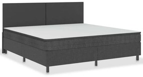 Κρεβάτι Boxspring Σκούρο Γκρι 200 x 200 εκ. Υφασμάτινο - Γκρι