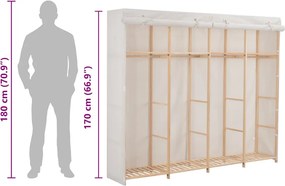 vidaXL Ντουλάπα Λευκή 200 x 40 x 170 εκ. Υφασμάτινη