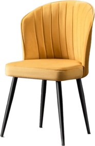 Καρέκλα 2τμχ Κίτρινο / Μαύρο RUBI 52x42x85