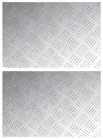 vidaXL Επιφάνειες Καρό 2 pcs Ασημί 60 x 40 cm Αλουμίνιο
