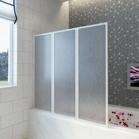 vidaXL Διαχωριστικό μπανιέρας 117 x 120 cm 3 Πάνελ πτυσσόμενα