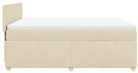 vidaXL Κρεβάτι Boxspring με Στρώμα Κρεμ 160x200 εκ. Υφασμάτινο
