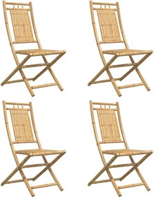vidaXL Πτυσσόμενες Καρέκλες 4 τεμ. 46x66x99 εκ. Μπαμπού