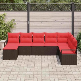 vidaXL Σετ Καναπέ με μαξιλάρι 8 pcs Καφέ συνθετικό ρατάν