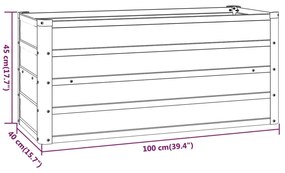 Ζαρντινιέρα Σκουριασμένο 100x40x45 εκ. Ατσάλι Σκληρυθέν Αέρα - Καφέ