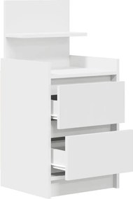 vidaXL Κομοδίνα με 2 συρτάρια 2 τεμάχια Λευκό 38x34x80 εκ.