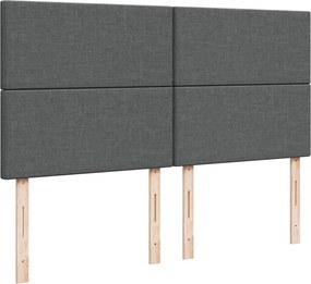 vidaXL Κρεβάτι Boxspring με Στρώμα Σκούρο Γκρι 200x200 εκ. Υφασμάτινο
