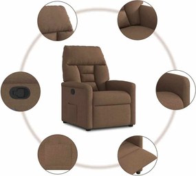 vidaXL Πολυθρόνα Ανακλινόμενη Καφέ Υφασμάτινη