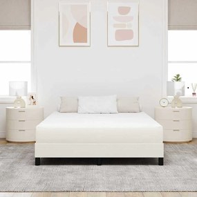 vidaXL Στρώμα Κρεβατιού με στρώμα Κρεμ 160 x 200 cm ύφασμα