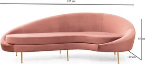 Τριθέσιος Καναπές Ροζ Δεξιά ESES 120x255x85