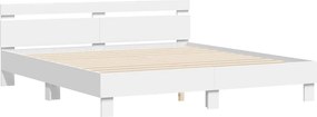 vidaXL Σκελετός Κρεβατιού Λευκό 193 x 203 cm Επεξεργασμένο Ξύλο