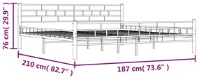 Πλαίσιο Κρεβατιού Μαύρο 180 x 200 εκ. Ατσάλινο - Μαύρο