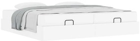 vidaXL Σκελετός κρεβατιού με στρώμα με στρώμα 2 pcs Λευκό PVC