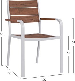 ΠΟΛΥΘΡΟΝΑ ΑΛΟΥΜΙΝΙΟΥ SAGA ΛΕΥΚΗ ΜΕ POLYWOOD HM5127.01 55x56x85Υ εκ.