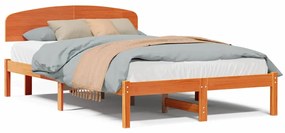 vidaXL Σκελετός Κρεβατιού Καφέ 140 x 190 cm Μασίφ ξύλο πεύκου