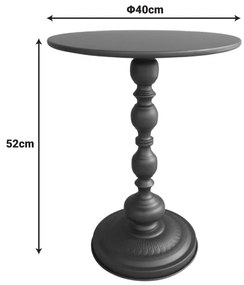 Βοηθητικό τραπέζι Anesor pakoworld μέταλλο σε μαύρη απόχρωση Φ40x52εκ