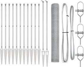 vidaXL Στύλος Περιφράξεων Ασημί 25 x 1,4 μ (πλέγμα 13 mm) Ατσάλι