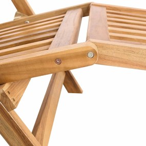vidaXL Αναδιπλούμενη Πολυθρόνα Βεράντας 2 pcs Φυσικό Στερεό Ξύλο Τίκ