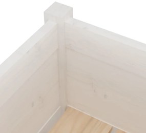 vidaXL Ζαρντινιέρες 2 τεμ. Λευκό 70 x 31 x 70 εκ από Μασίφ Ξύλο Πεύκου
