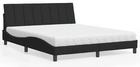 vidaXL Κρεβάτι με Στρώμα Μαύρο 160x200 εκ. Βελούδινο