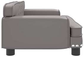 vidaXL Καναπές Παιδικός Γκρι 70 x 45 x 30 εκ. από Συνθετικό Δέρμα