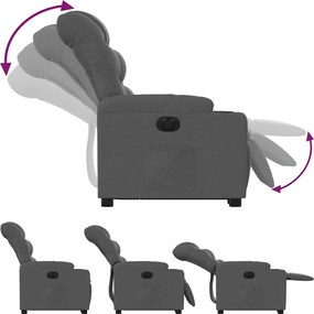 vidaXL Πολυθρόνα Ηλεκ. Ανακλινόμενη Ανύψωση Σκ. Γκρι Υφασμάτινη