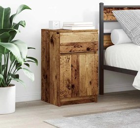 vidaXL Κομοδίνα 2 τεμ. Όψη Παλαιού Ξύλου 39x35x65 εκ. από Επεξ. Ξύλο