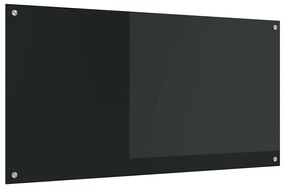 vidaXL Μαύρο Πλακάκι Κουζίνας 120x60x0,6 εκ Γυαλί Ανθεκτικό