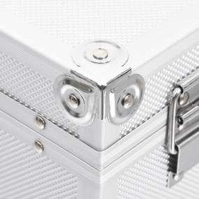 vidaXL Βαλίτσα Μακιγιάζ Ασημί 37 x 24 x 40 εκ. από Αλουμίνιο